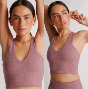 QUINCE Flowknit Ultra-Soft Performance Cropped Tank Heather Rose Dusty